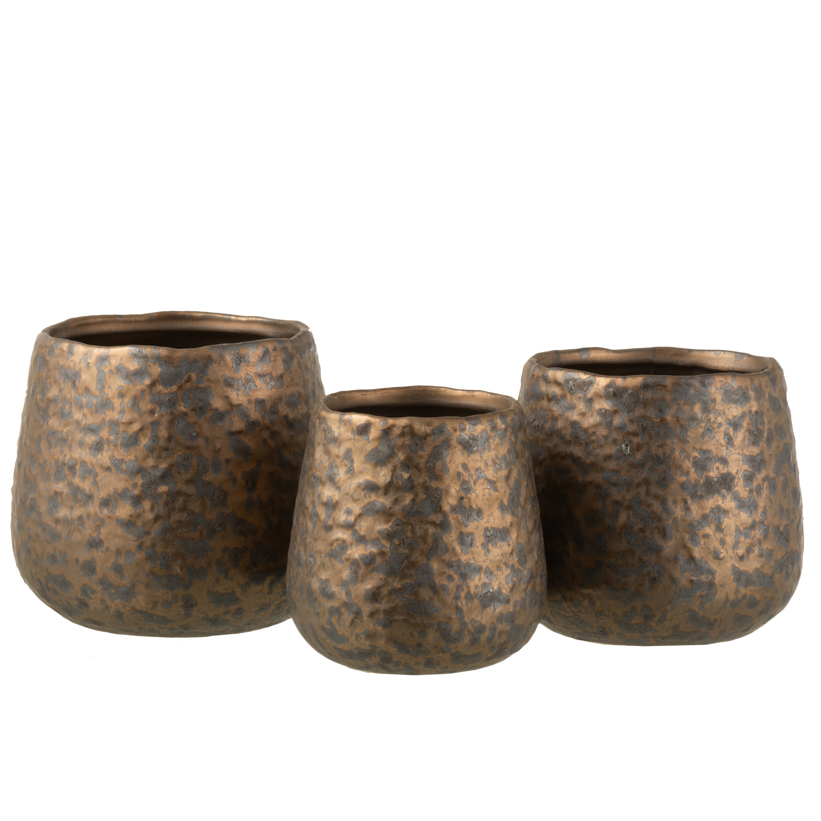 J-Line Flowerpot Relief Copper Small