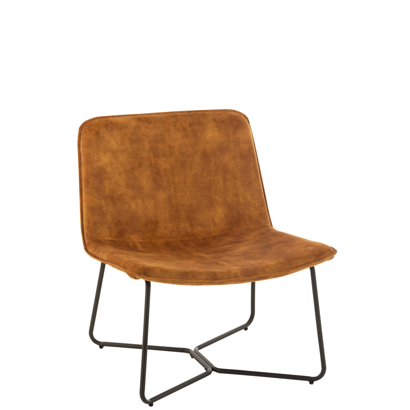 J-Line Lounge Chair Textile Cognac