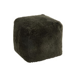 J-Line Pouf Square Sheep Wool Dark Green