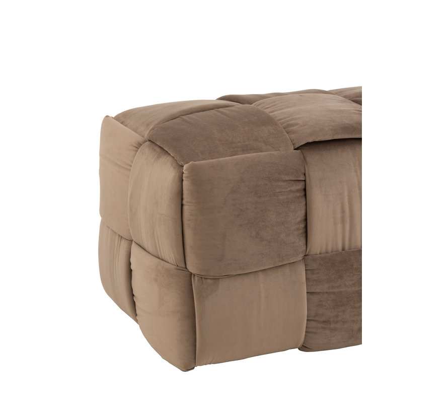 Pouf Three Seat Textile Brown