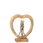 J-Line Decoration Heart Couple Wood