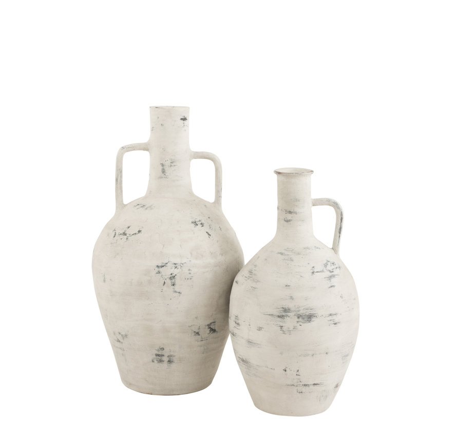 Bottles Vase White Gray Large