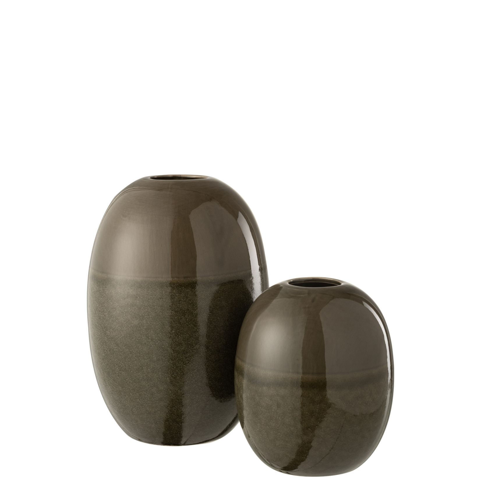 J-Line Vase Brown Green Small