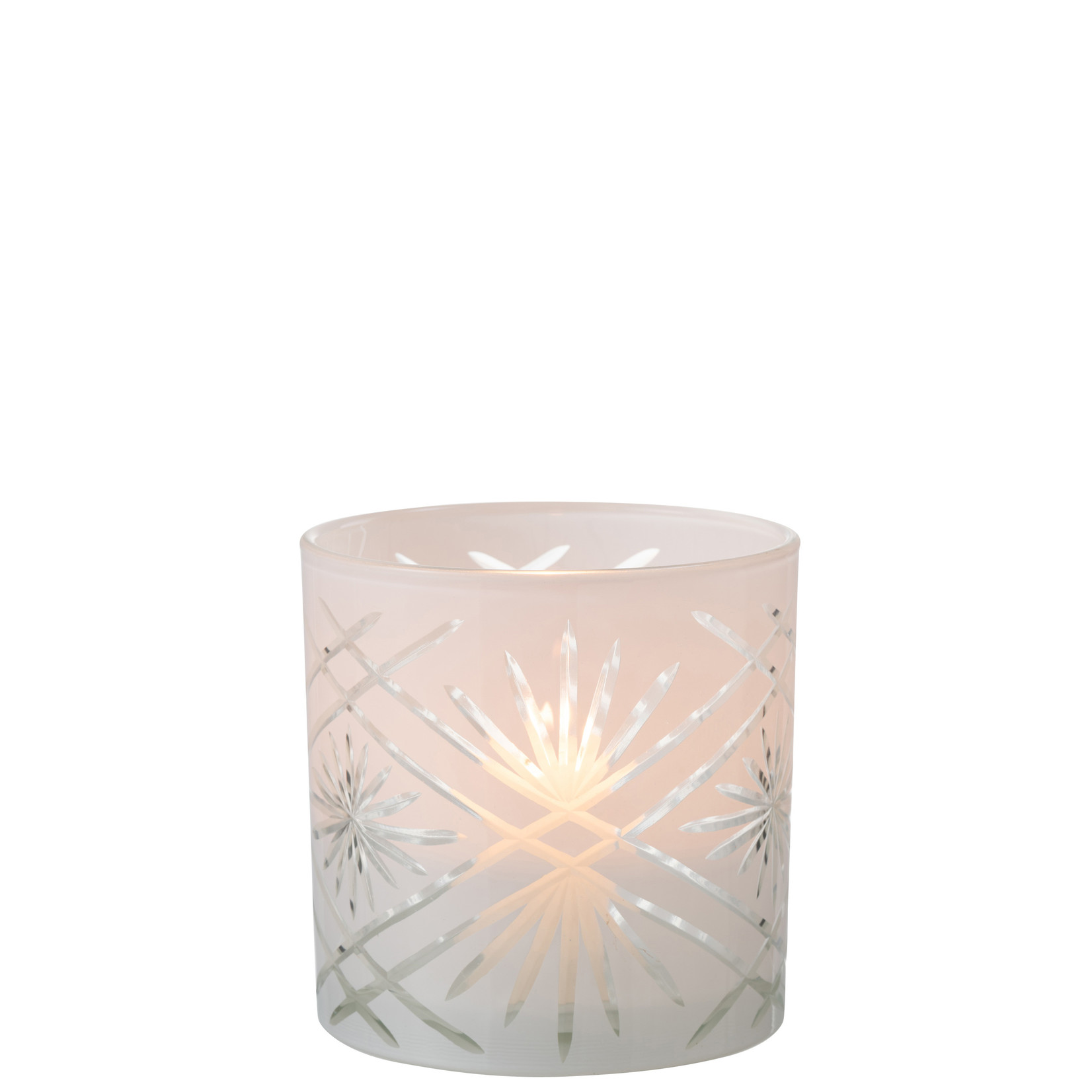 J-Line Tealight Holder Flowers White Large