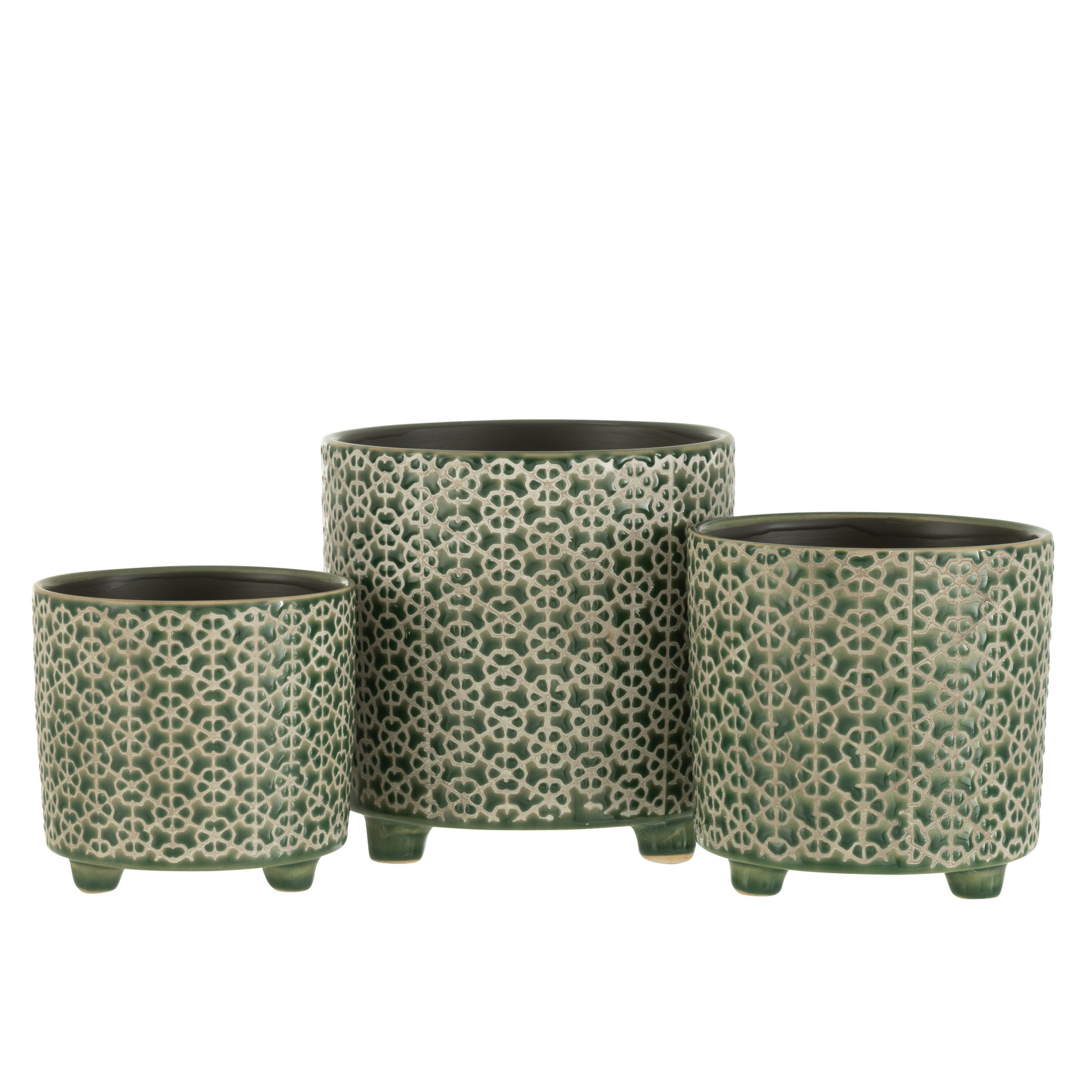 J-Line Flowerpot Flowers Green Small