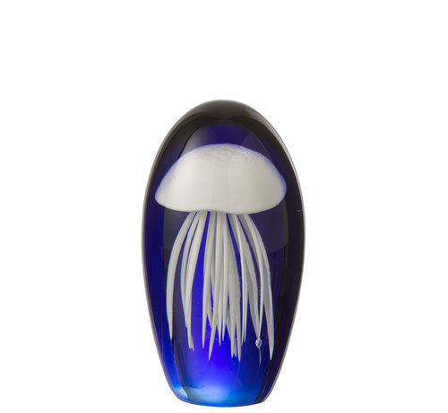 J-Line Paper Weight Jellyfish Blue White Large