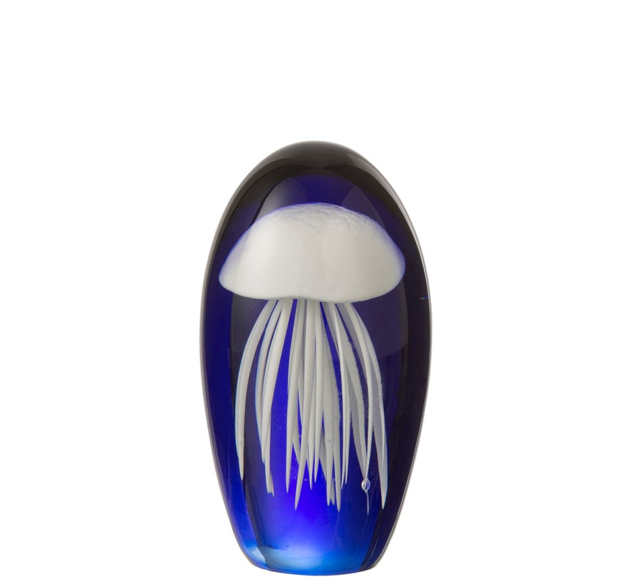 Paper Weight Jellyfish Blue White Large