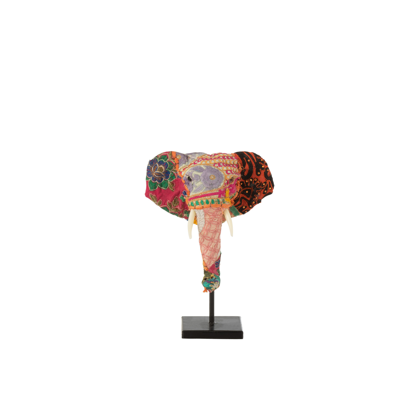 J-Line Decoration Elephant On Foot Textile