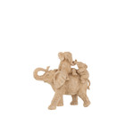 J-Line Decoratie Olifant Spelende Kinderen Beige