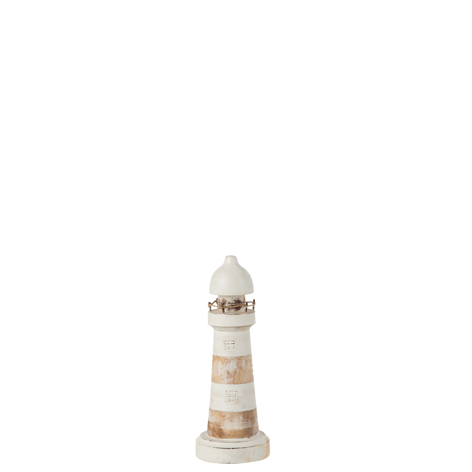 J-Line Decoration Lighthouse Albasia Wood White - Medium