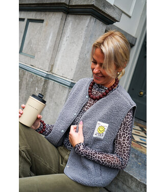 GILET SMILEY GRIJS