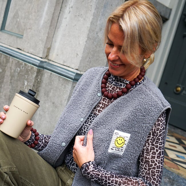 GILET SMILEY GRIJS