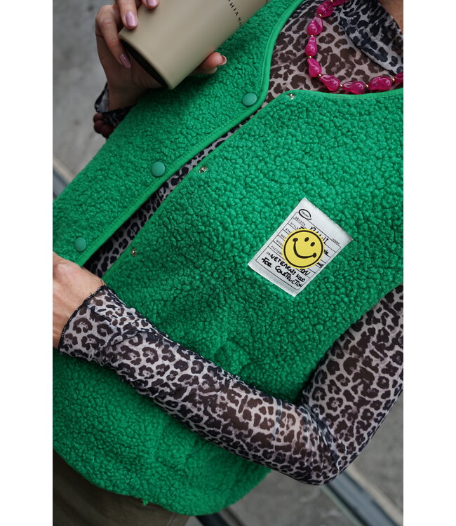 GILET SMILEY GROEN