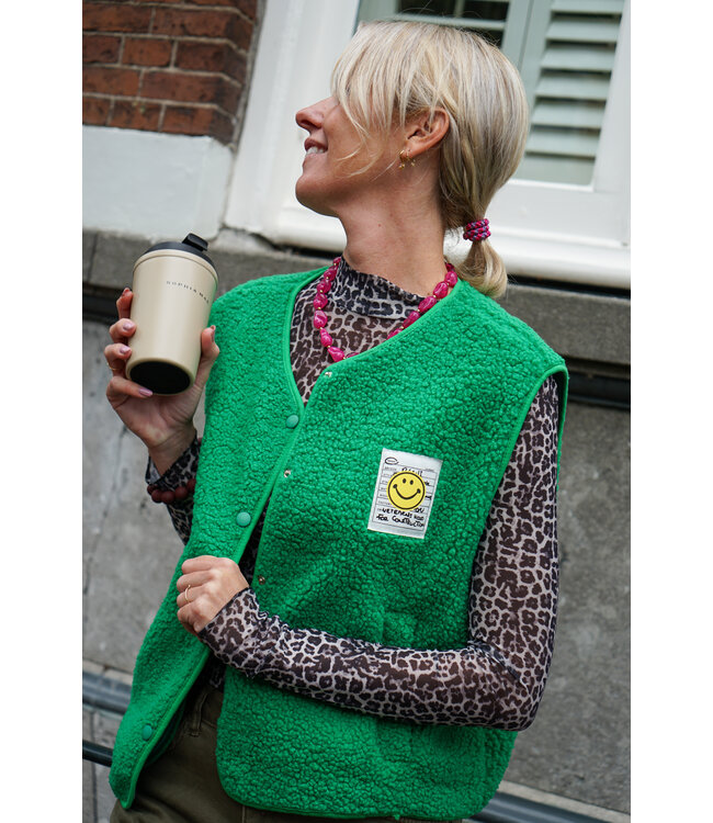 GILET SMILEY GROEN