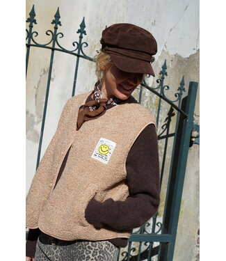 GILET SMILEY BEIGE