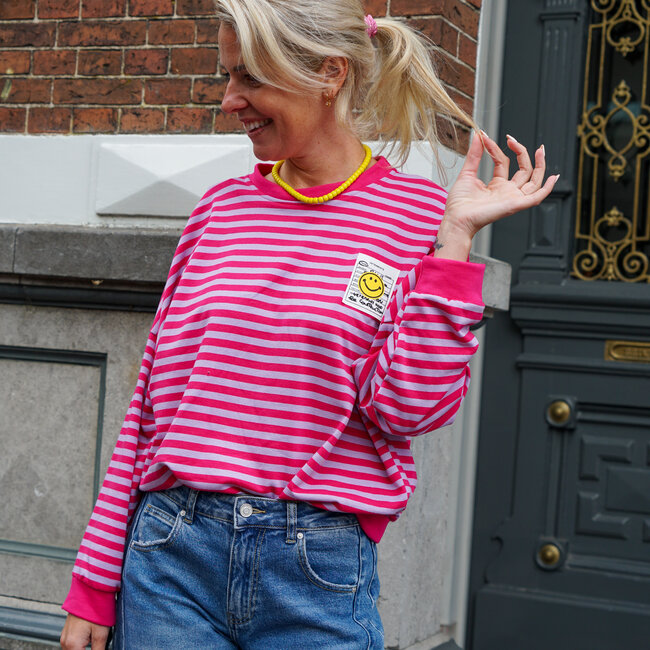 SWEATER SMILEY ROZE/LILA