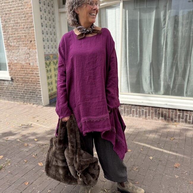 Moonshine LINNEN TUNIEK ZOE AUBERGINE