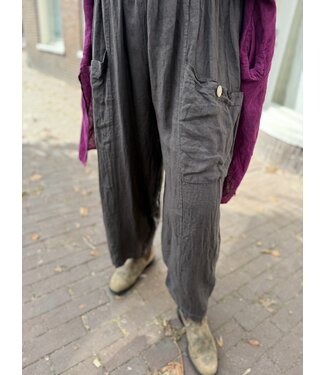 LINNEN BROEK EVI BRUIN