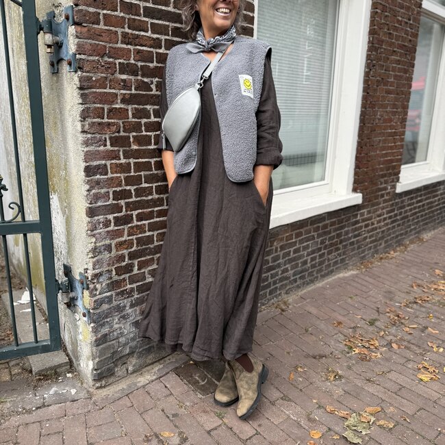 LINNEN JURK DONKERBRUIN