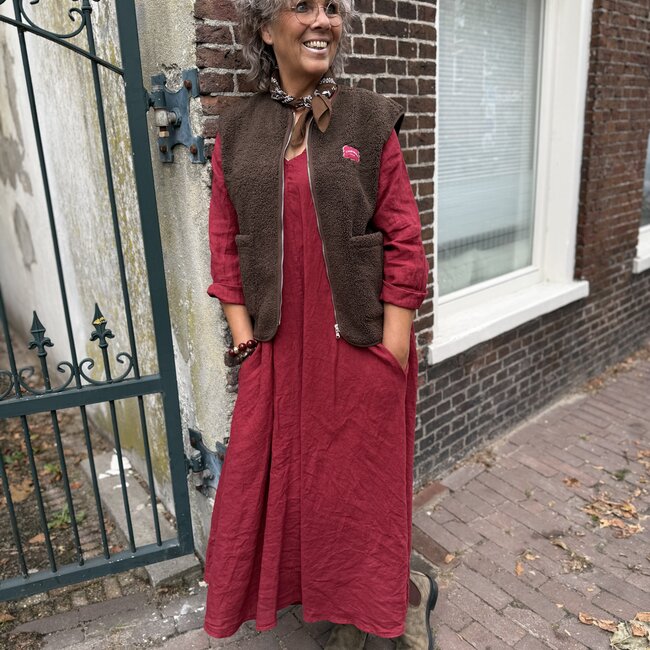LINNEN JURK BURGUNDY