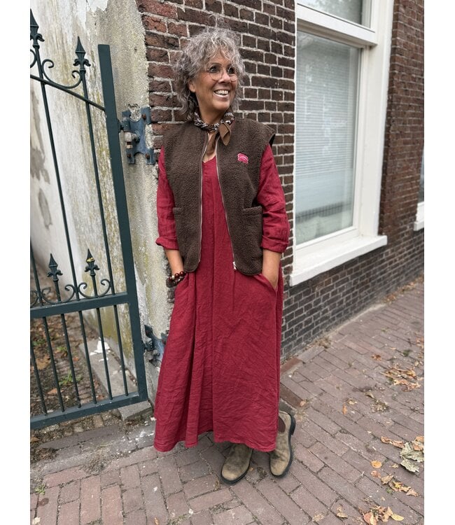 LINNEN JURK BURGUNDY
