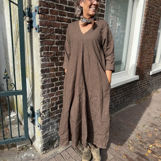 LINNEN JURK BRUIN