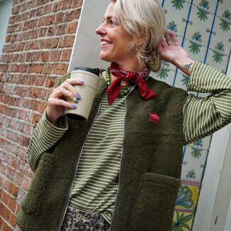 TEDDY GILET CALIFORNIA GROEN