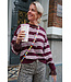 STREEP VEST AUBERGINE/ROZE