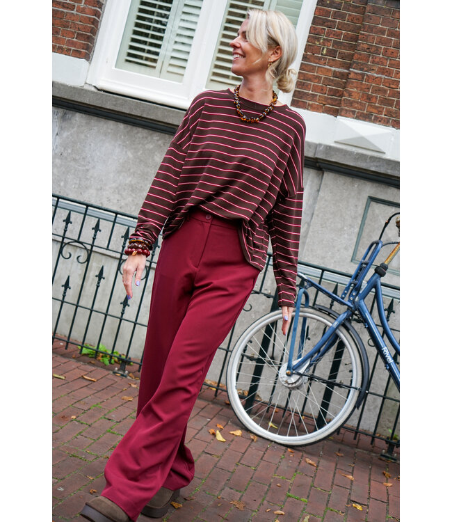 WIJDE BROEK BURGUNDY