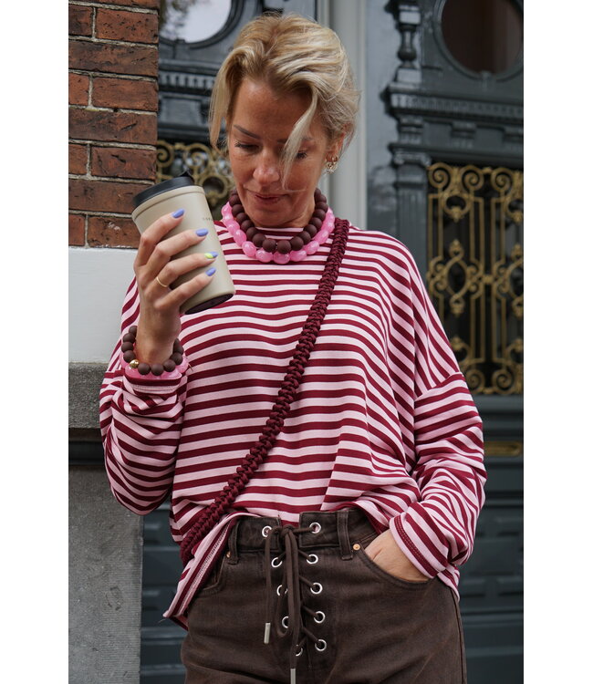 STREEP TOP BURGUNDY ROZE