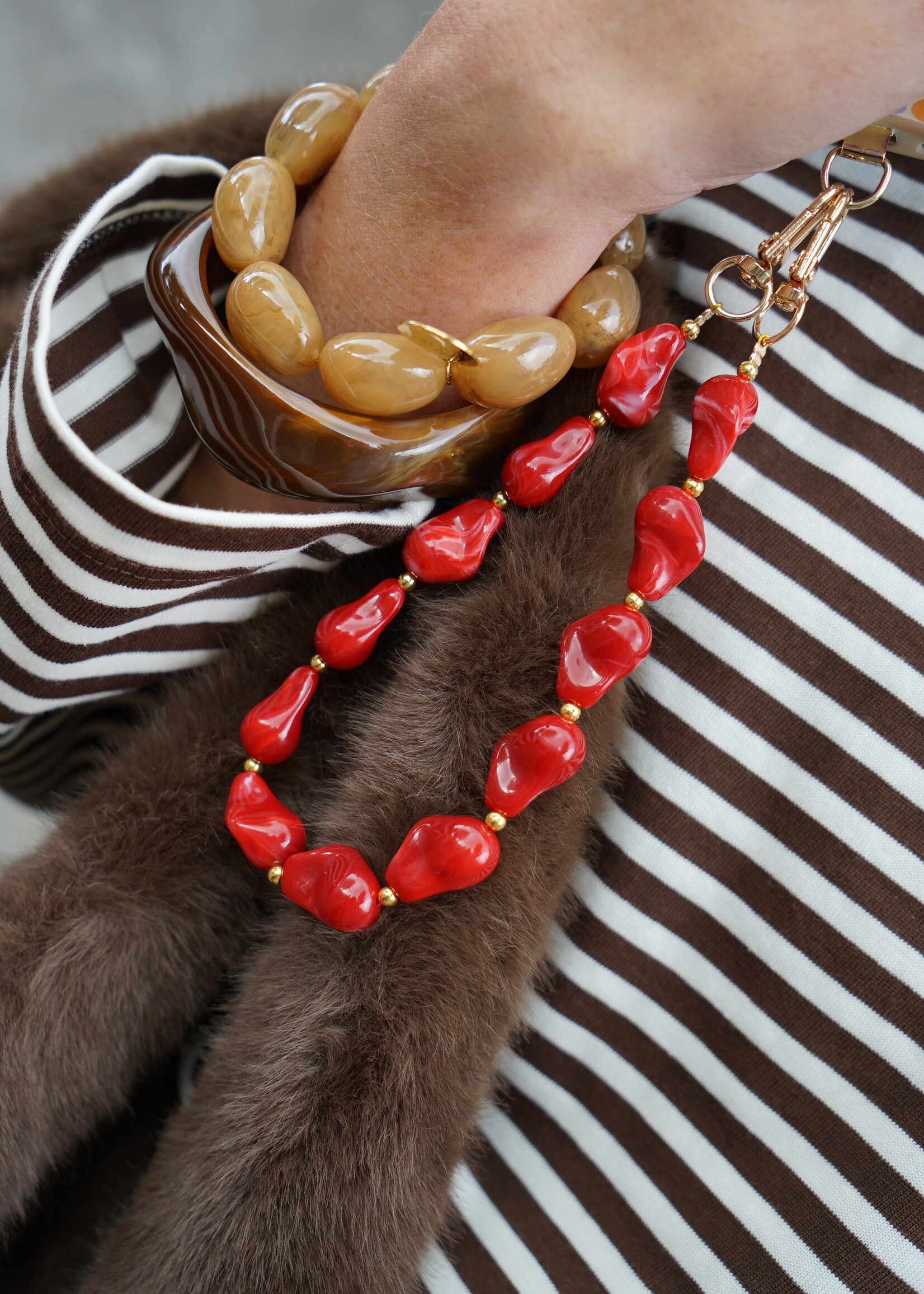 TELEFOONKETTING KRALEN BURGUNDY