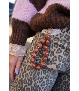 TELEFOONKETTING HART BRUIN