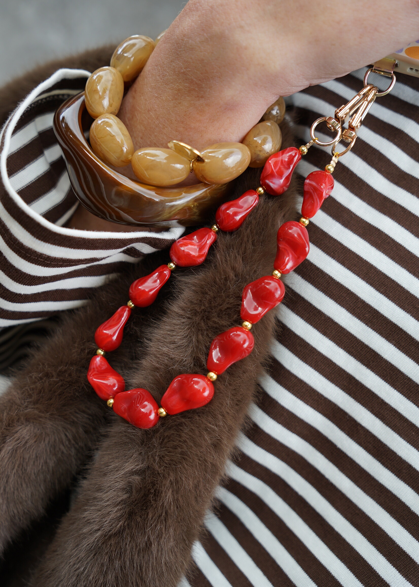 CHUNKY ARMBAND TAUPE