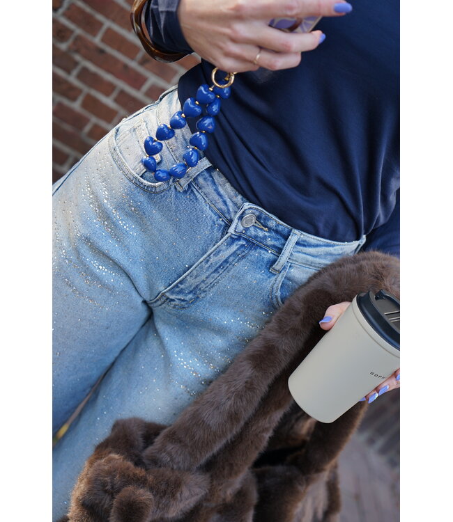 TELEFOONKETTING HART BLAUW