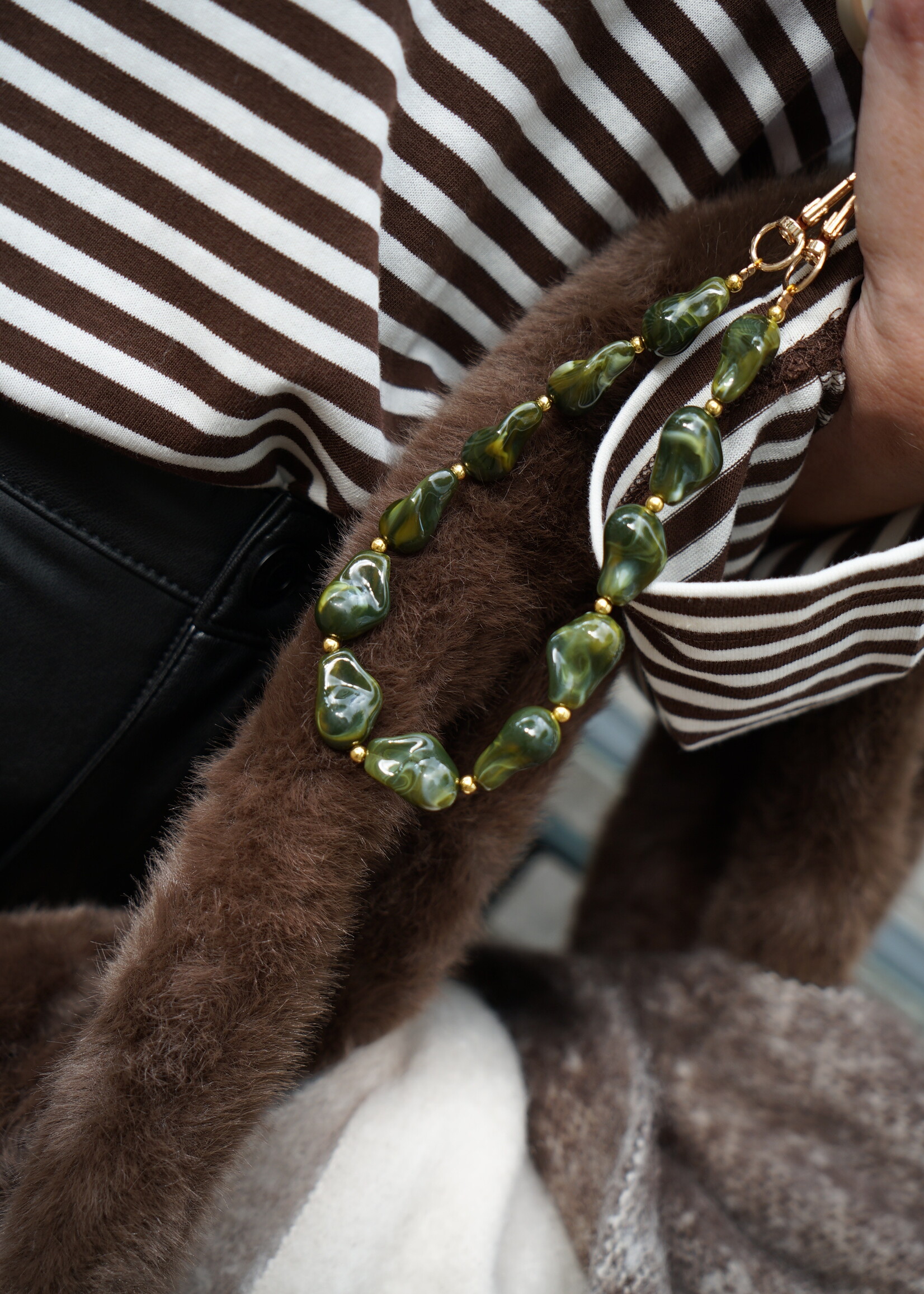TELEFOONKETTING KRALEN GROEN