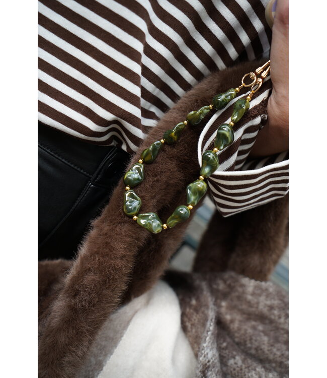 TELEFOONKETTING KRALEN GROEN