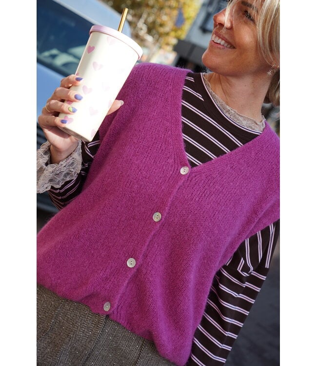 GEBREID GILET ROZE