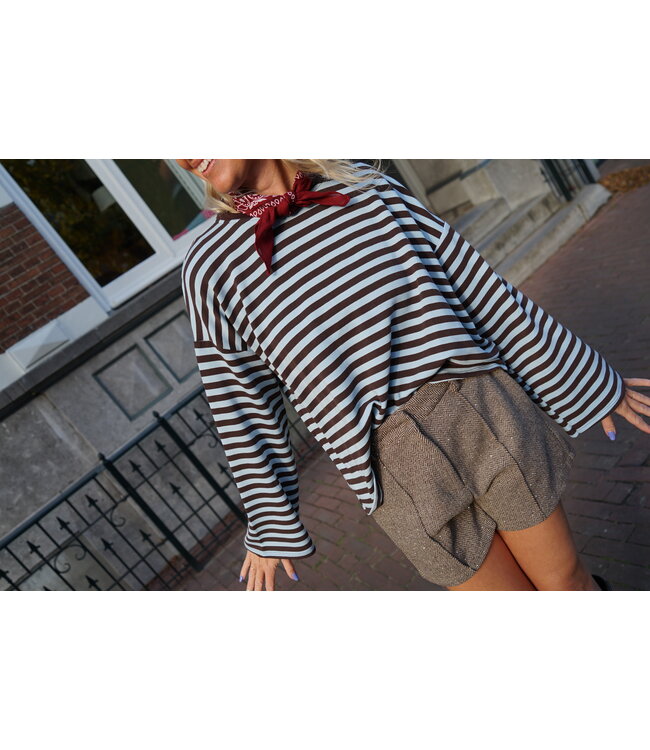 STREEP TOP BRUIN BLAUW