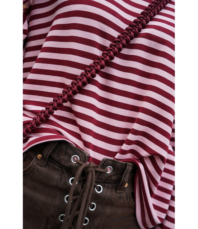 STREEP TOP BURGUNDY ROZE