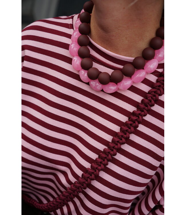 STREEP TOP BURGUNDY ROZE