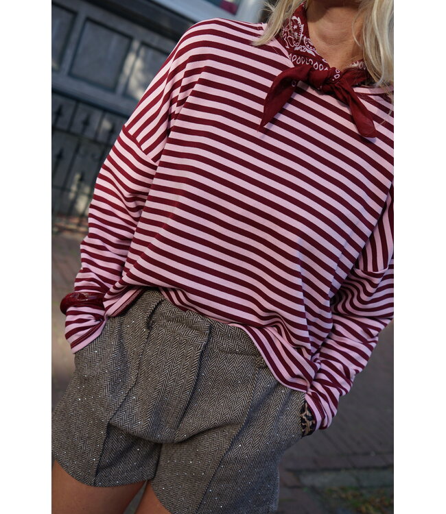 STREEP TOP BURGUNDY ROZE