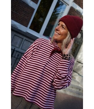 STREEP TOP BURGUNDY ROZE