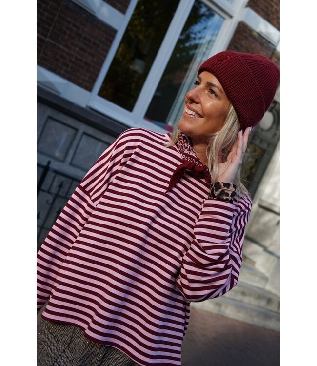 STREEP TOP BURGUNDY ROZE