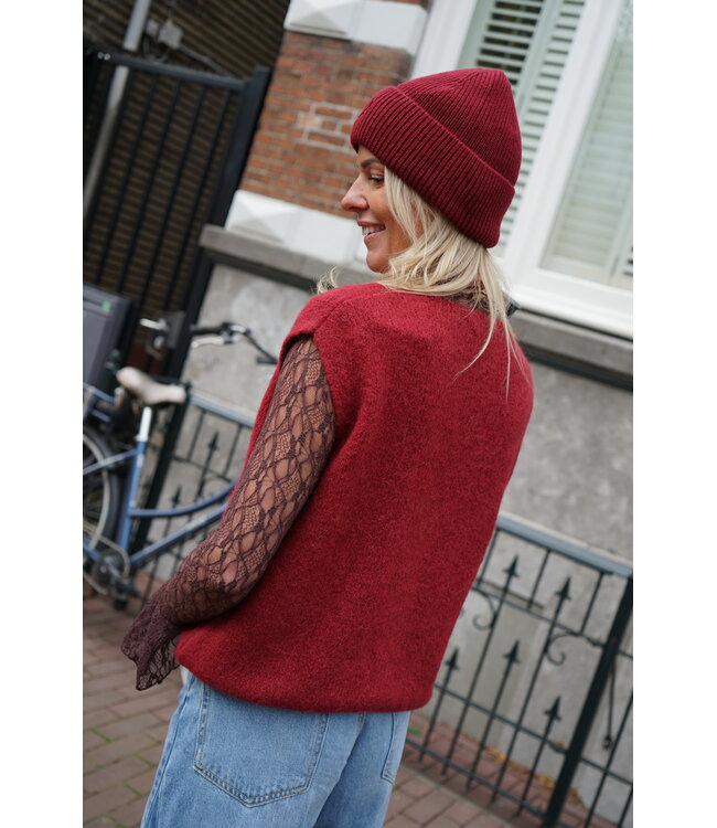 GEBREID GILET BURGUNDY