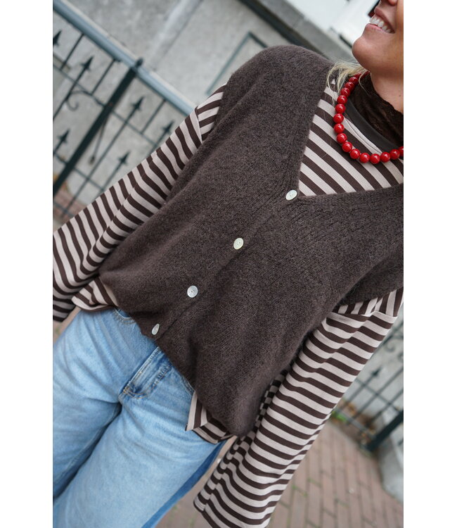 GEBREID GILET BRUIN