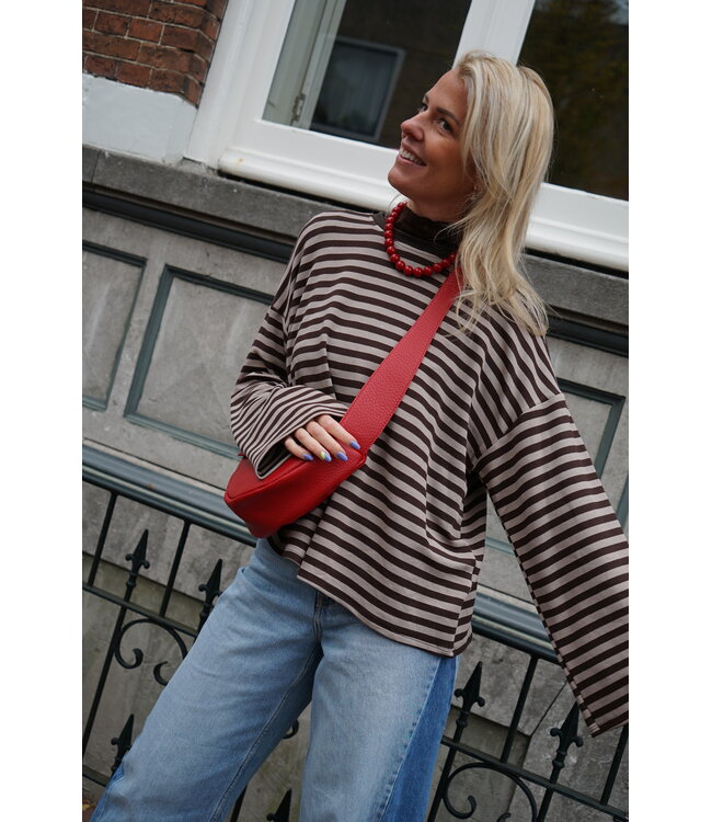 STREEP TOP LIV BRUIN TAUPE