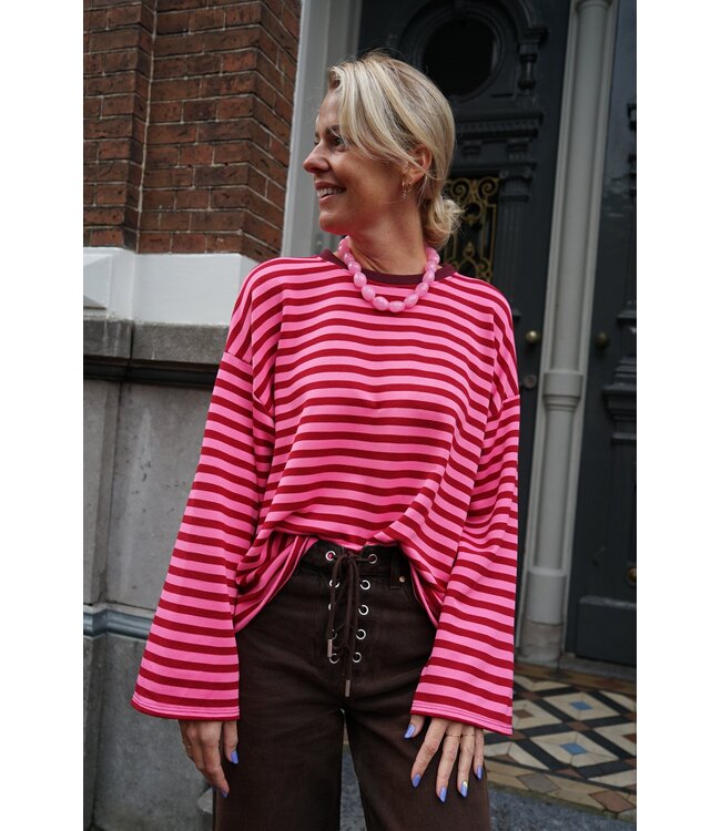 STREEP TOP LIV ROOD ROZE