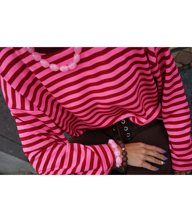 STREEP TOP LIV ROOD ROZE