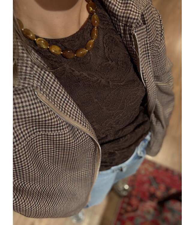 KETTING BRUIN GEMÊLEERD