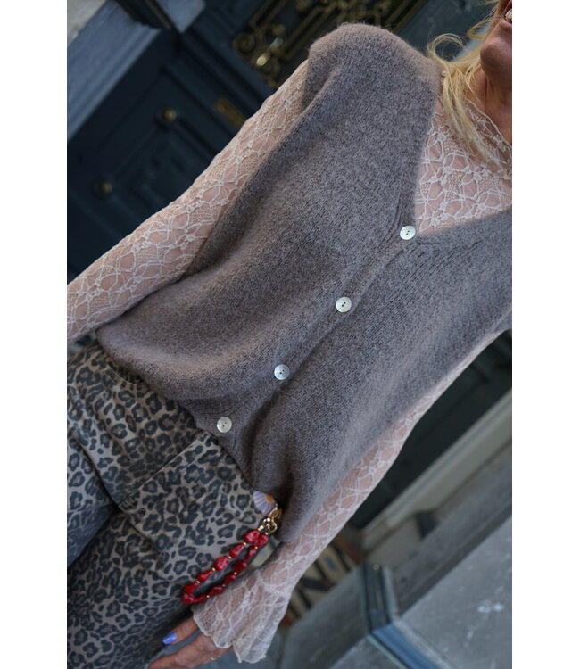 GEBREID GILET TAUPE